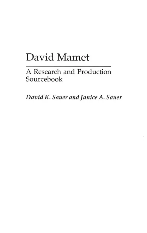 Cover of David Mamet