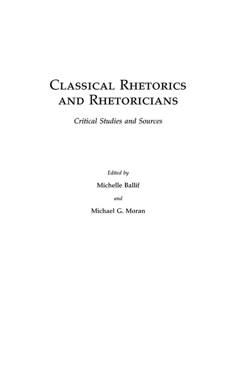 Cover of Classical Rhetorics and Rhetoricians