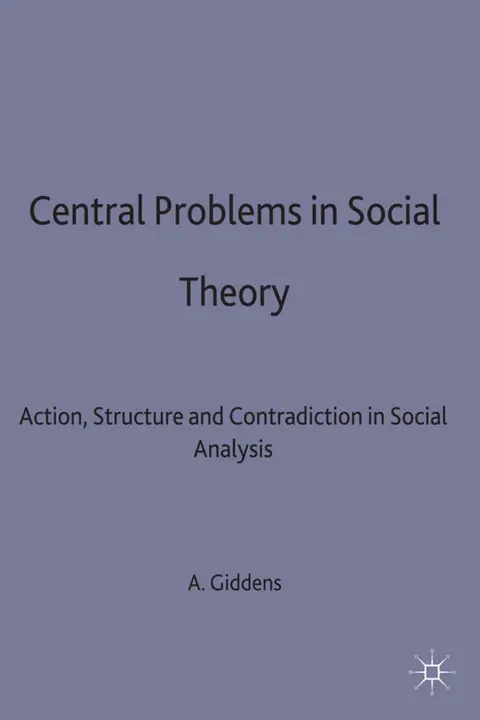 Cover of Central Problems in Social Theory