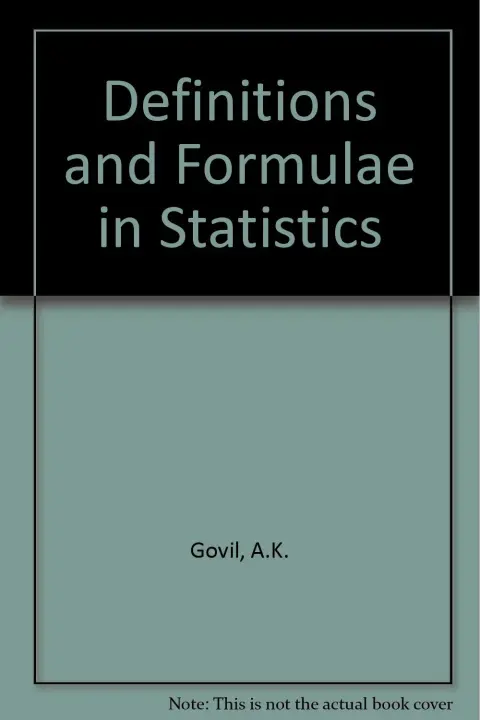 Cover of Definitions and Formulae in Statistics