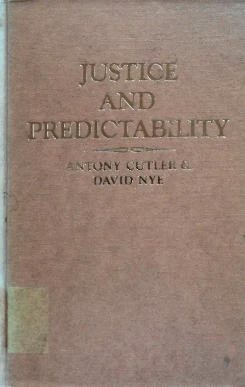 Cover of Justice and Predictability