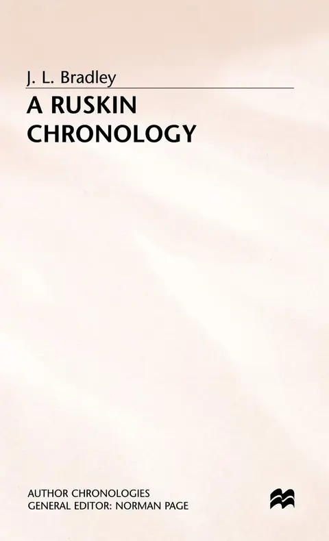 Cover of A Ruskin Chronology