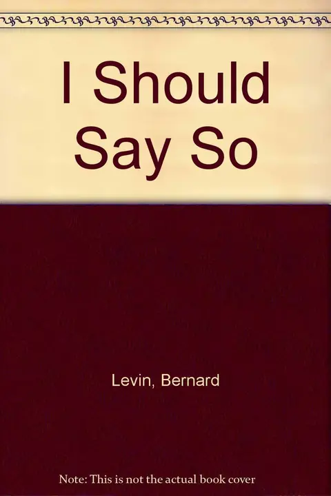 Cover of I Should Say So