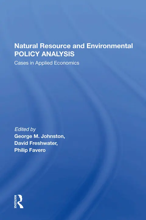 Cover of Natural Resource and Environmental Policy Analysis