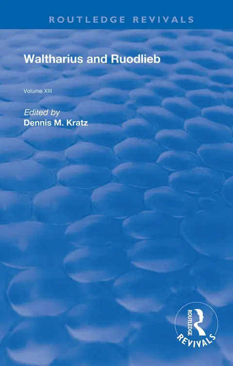 Cover of Waltharius and Ruodlieb