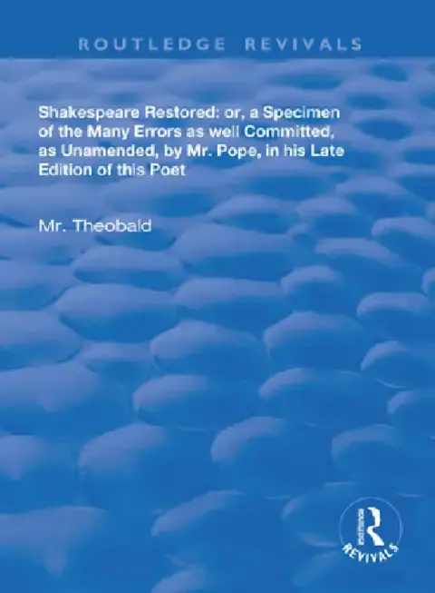 Cover of Shakespeare Restored