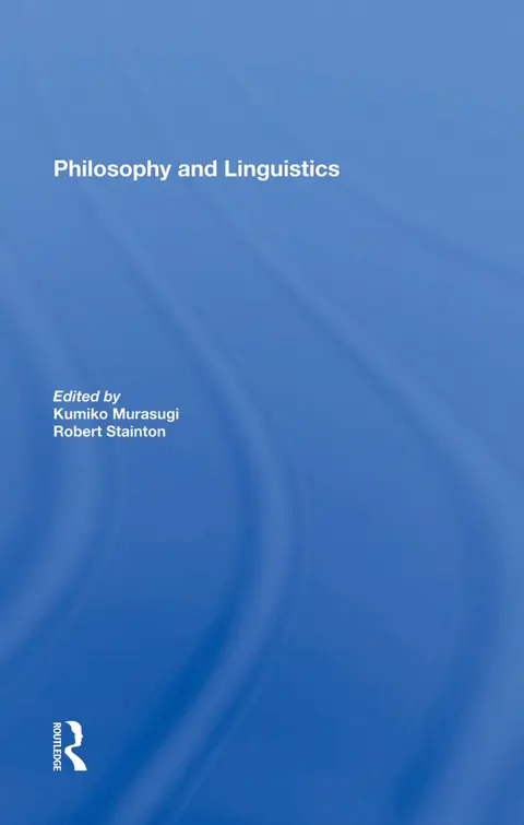Cover of Philosophy and Linguistics