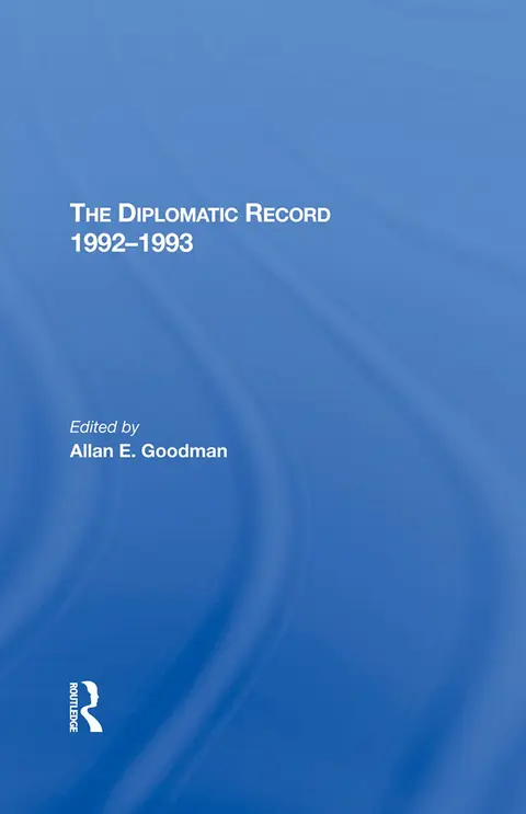 Cover of The Diplomatic Record 1992-1993