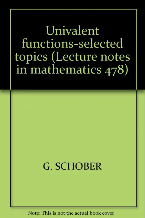 Cover of Univalent functions-selected topics