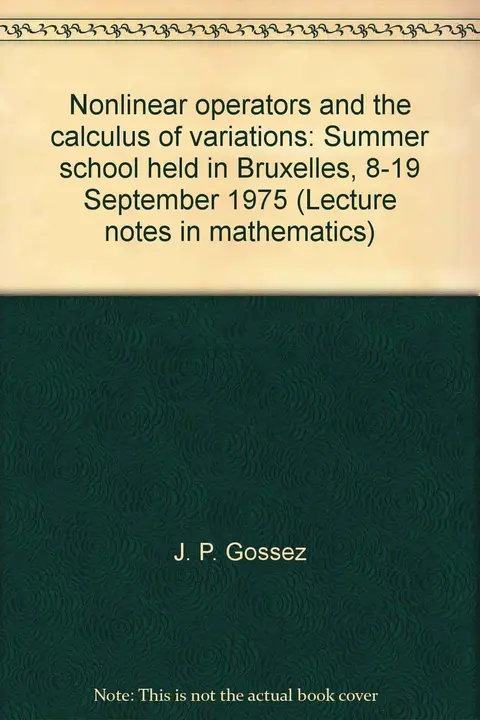 Cover of Nonlinear operators and the calculus of variations