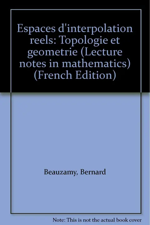 Cover of Espaces d'interpolation reels