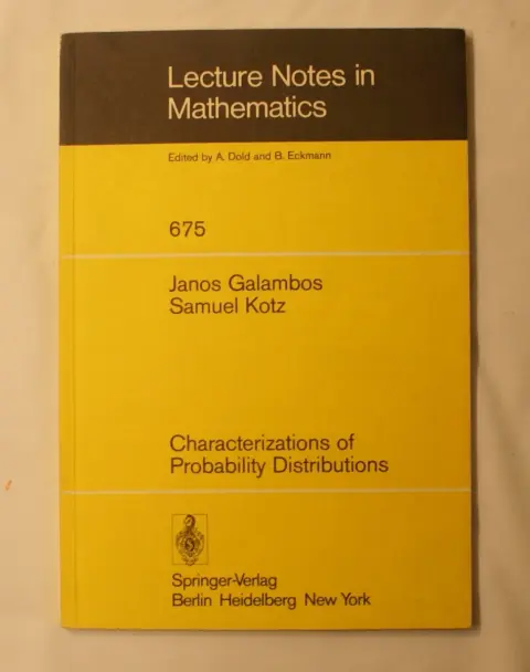 Cover of Characterizations of Probability Distributions