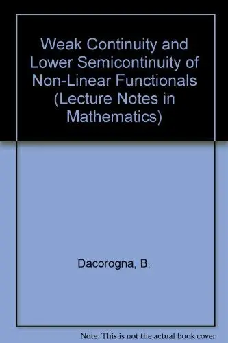 Cover of Weak Continuity and Lower Semicontinuity of Non-Linear Functionals