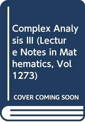 Cover of Complex Analysis III