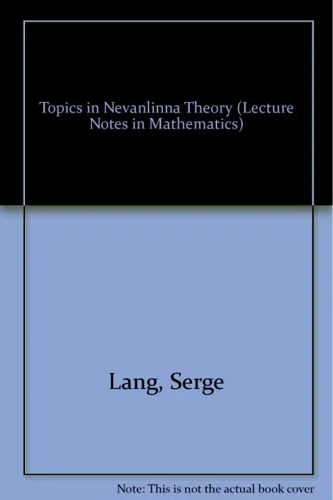 Cover of Topics in Nevanlinna Theory
