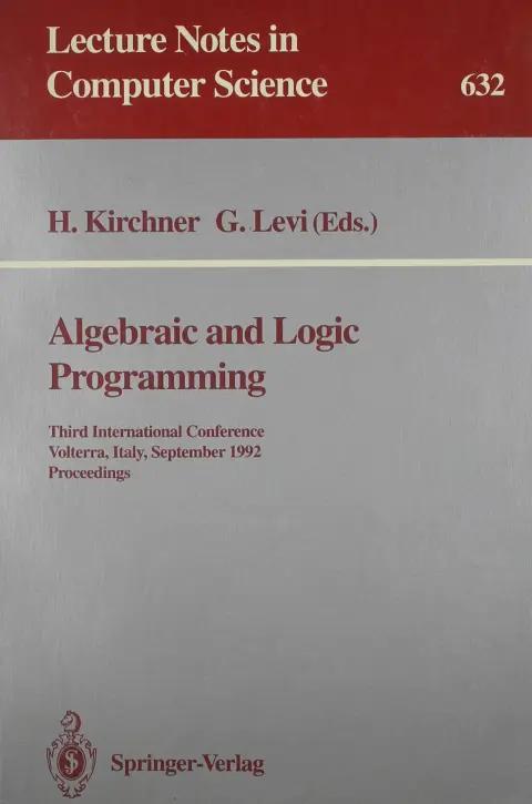 Cover of Algebraic and Logic Programming