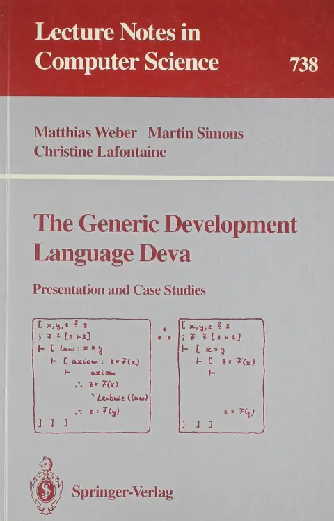 Cover of The Generic Development Language Deva