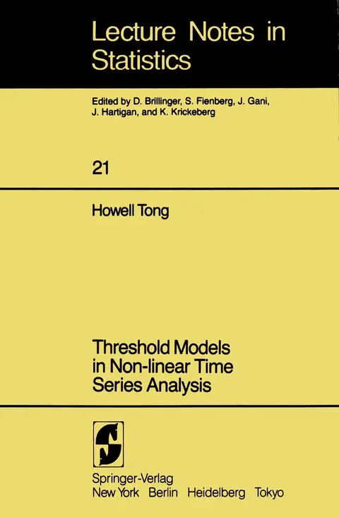 Cover of Threshold Models in Non-Linear Time Series Analysis