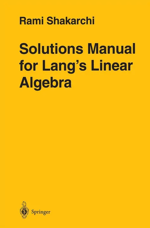 Cover of Lang's Linear Algebra