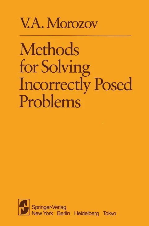 Cover of Methods for Solving Incorrectly Posed Problems