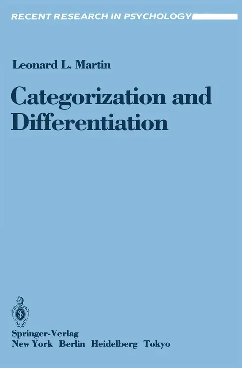 Cover of Categorization and Differentiation