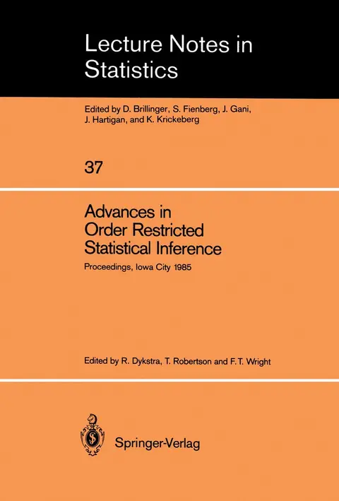 Cover of Advances in Order Restricted Statistical Inference