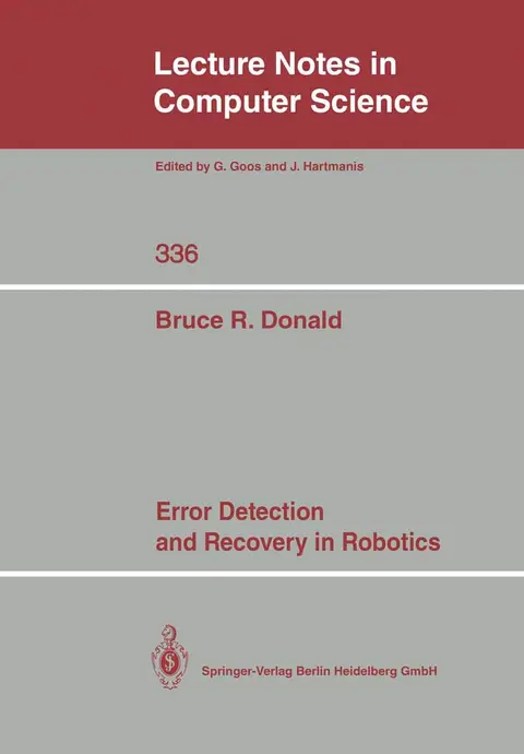 Cover of Error Detection and Recovery in Robotics