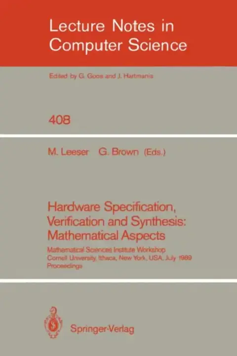 Cover of Hardware Specification, Verification and Synthesis