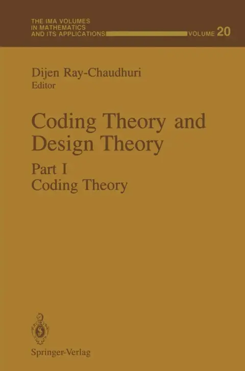 Cover of Coding Theory and Design Theory