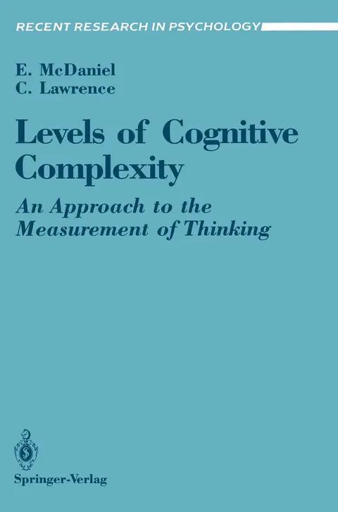 Cover of Levels of Cognitive Complexity