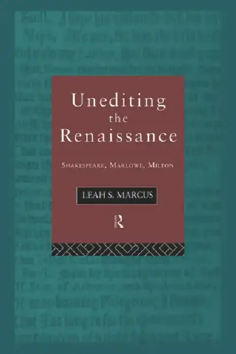 Cover of Unediting the Renaissance