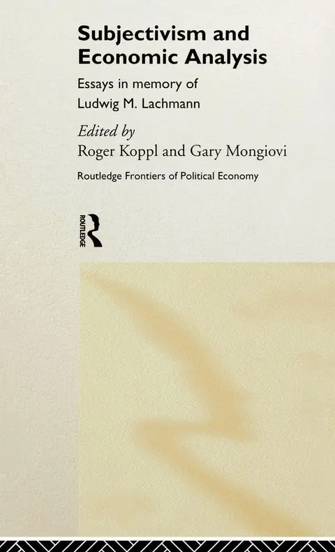 Cover of Subjectivism and Economic Analysis
