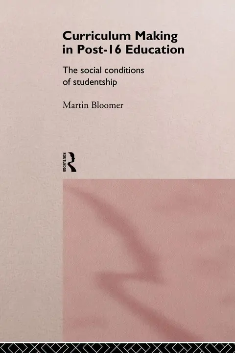 Cover of Curriculum Making in Post-16 Education
