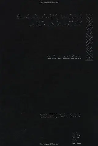 Cover of Sociology, Work and Industry