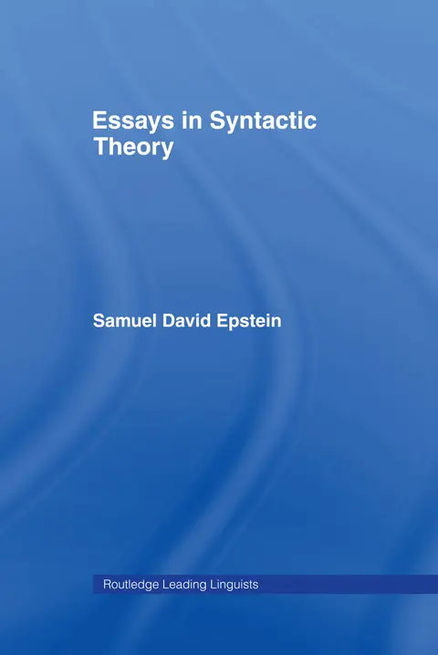 Cover of Essays in Syntactic Theory