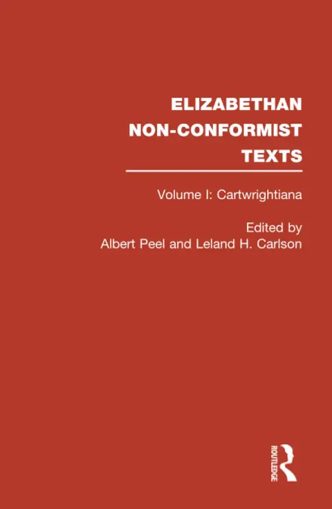 Cover of Elizabethan Non-Conformist Texts
