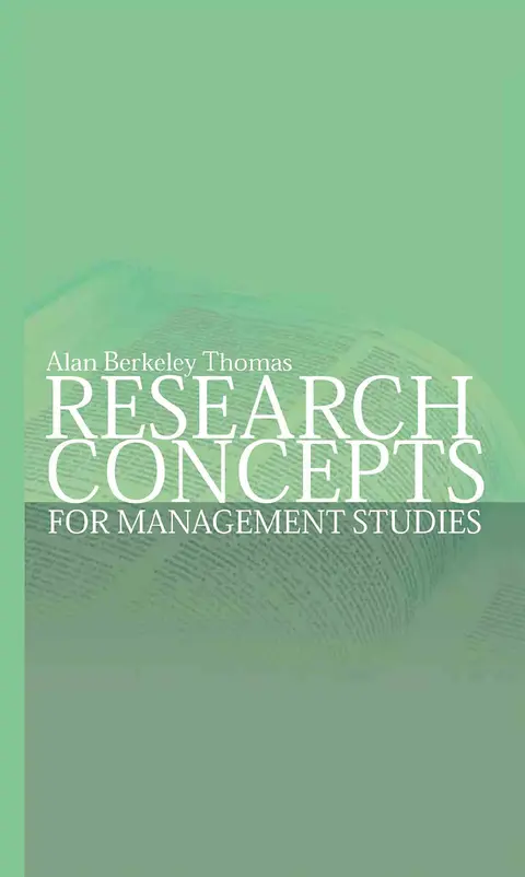 Cover of Research Concepts for Management Studies