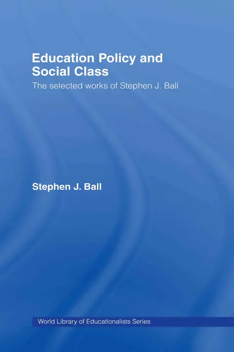 Cover of Education Policy and Social Class