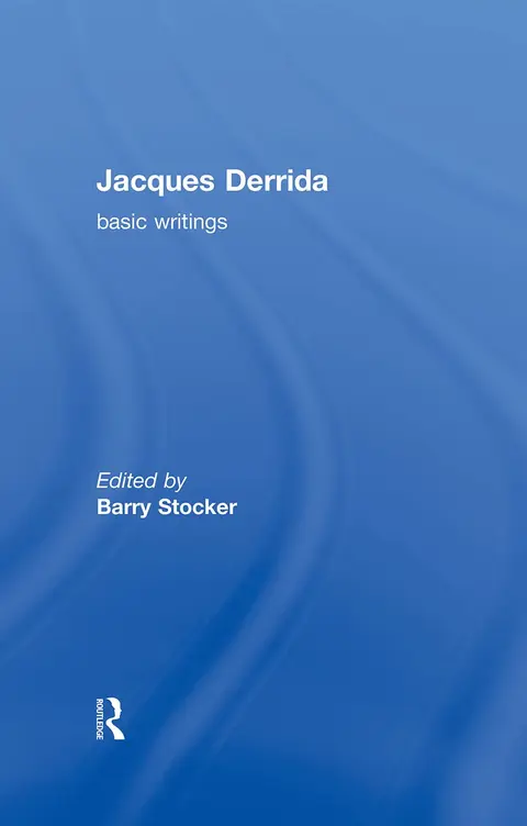 Cover of Jaques Derrida