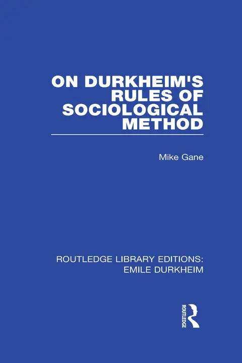 Cover of On Durkheim's Rules of Sociological Method (1)