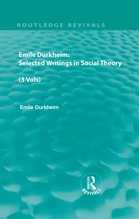 Cover of Emile Durkheim