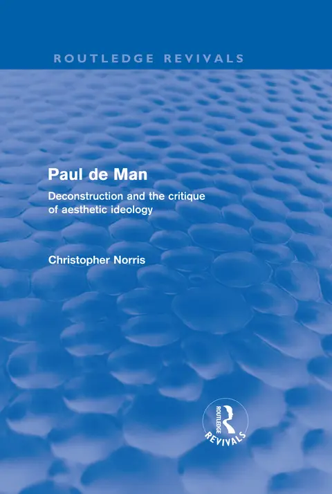 Cover of Paul de Man