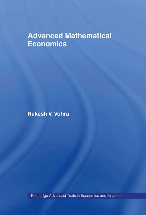 Cover of Advanced Mathematical Economics