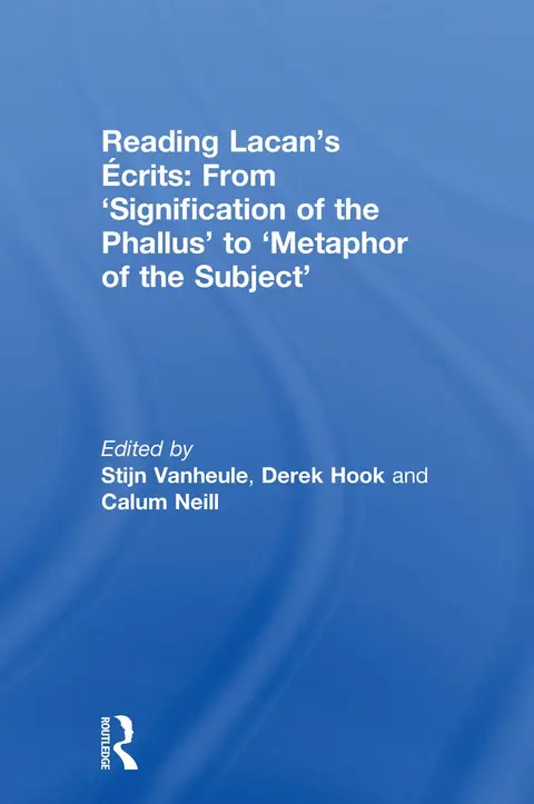 Cover of Reading Lacan’s Écrits