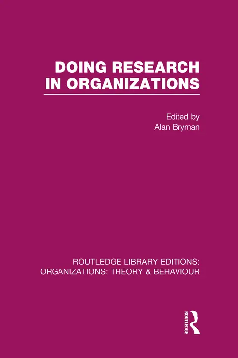 Cover of Doing Research in Organizations