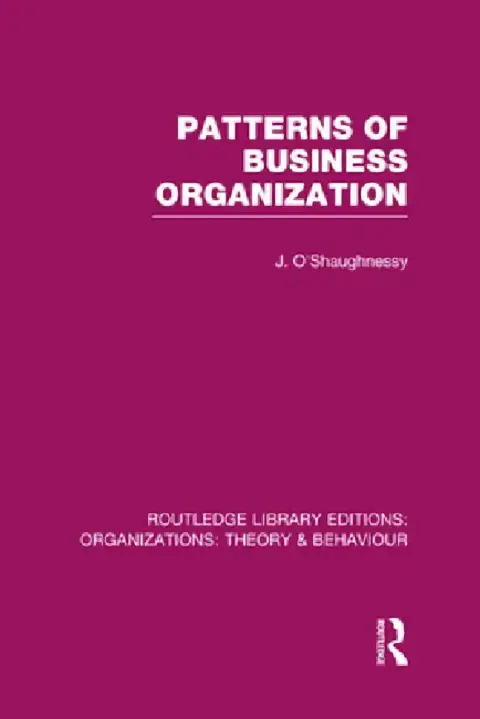 Cover of Patterns of Business Organization (Rle