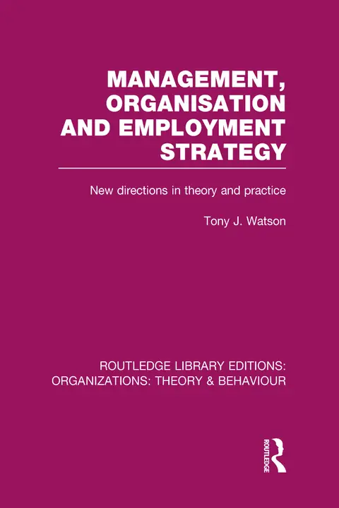Cover of Management, Organization and Employment Structure