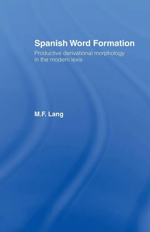 Cover of Spanish Word Formation