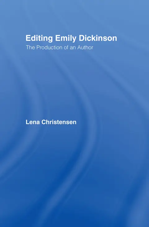 Cover of Editing Emily Dickinson