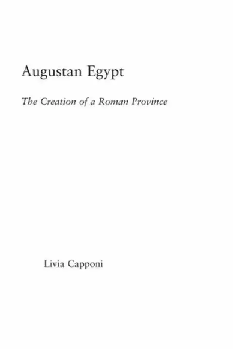 Cover of Augustan Egypt